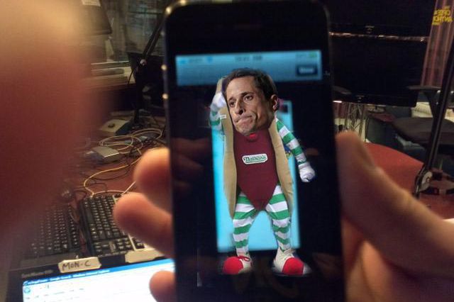 Photo illustration of Weiner's wiener shot